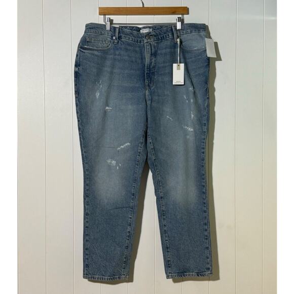 Good American Good Classic Jeans New – Hi-Rise Skinnyish Fit Distressed Size 15 - Picture 3 of 12